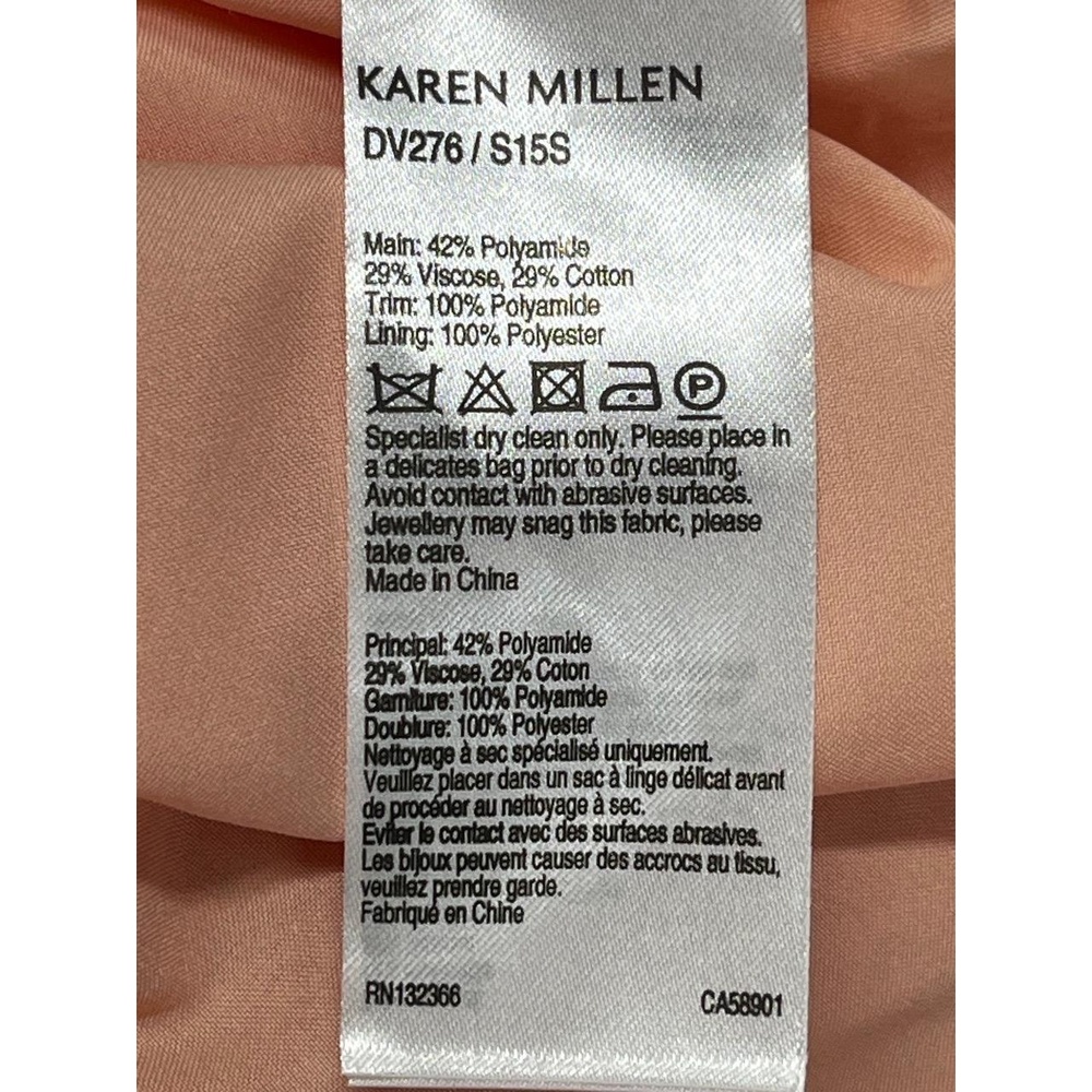 Karen Millen Womans Orange‎ Lace Applique Floral Patchwork Sheath Dress 8 - Picture 8 of 11